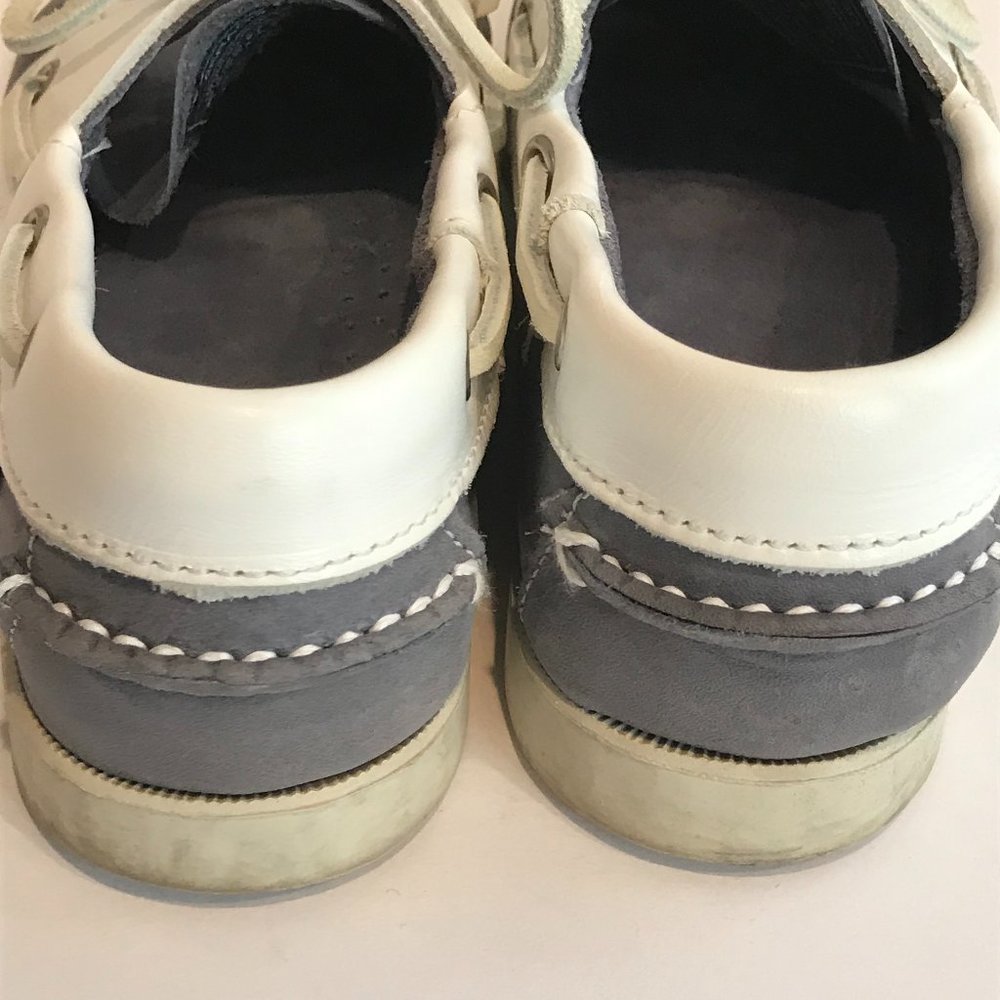 Women's Sebago Boat Shoes Gray/blue/white - Picture 4 of 9